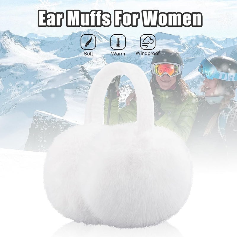 YATANAM Ear Muffs for Women Faux Fur Winter Girls Earmuffs Fluffy Adjustable Ear Warmers Cute Ear Covers - Image 3